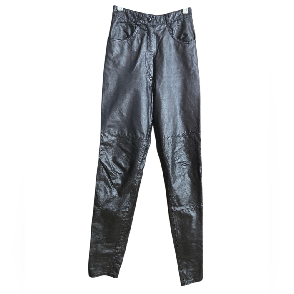 VTG Opera Black Leather Pants size 0